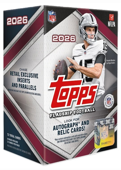Topps NFL 2026 VALUE BOX - 6 saszetek / 72 karty